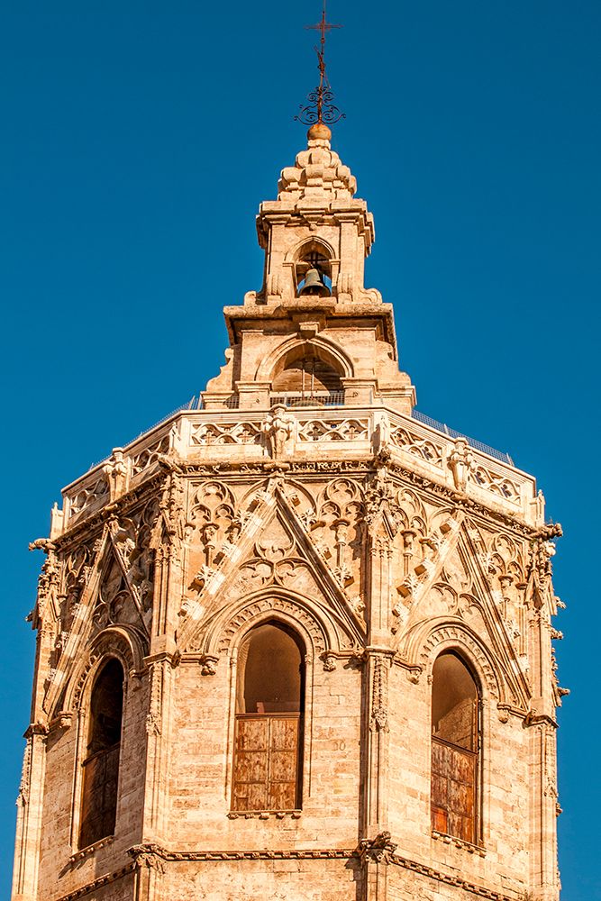 Miguelete Tower is the bell tower for the Valencia Cathedral, Plaza de la Reina, Valencia, Spain.